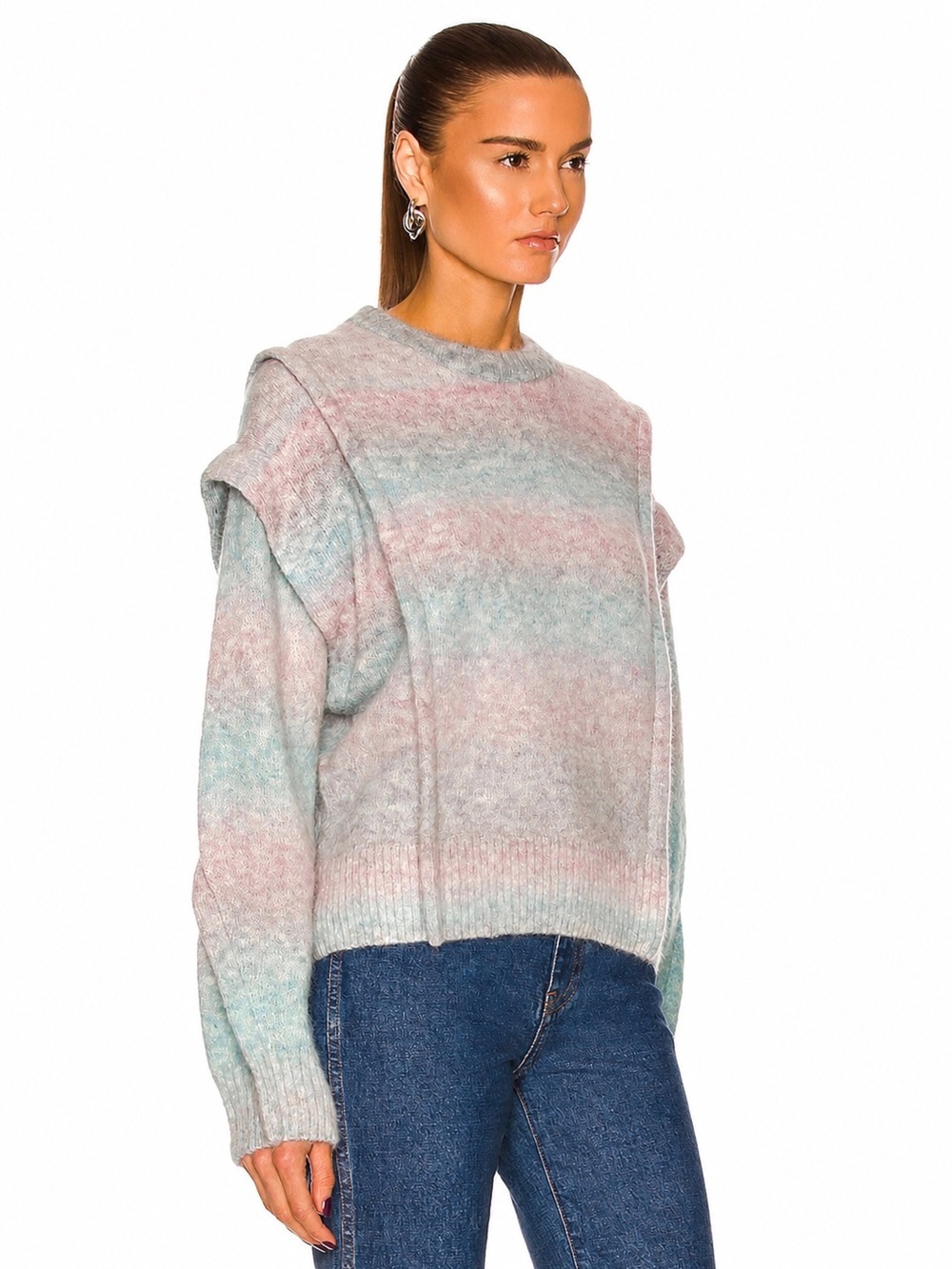 IRO Paris Blue Pink Ombré Alpaca Blend Sweater Size M NWT